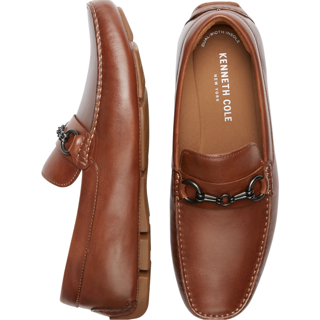 Brand New Kenneth Cole New York Tamber Leather Bit Driver Cognac Size 10
